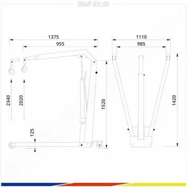 AC Hydraulic Werkstattkran WJN10